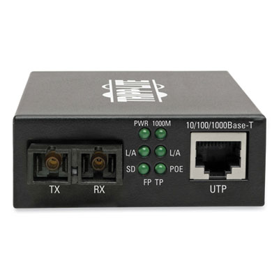 Tripp Lite RJ45 to SC Multimode Media Converter, Range Up to 1.2 mi, Black, Ships in 7-10 Business Days (N785P01SCMM2)