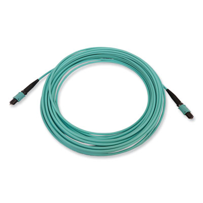 Tripp Lite OM3-Rated Fiber Optic Cable, 12-Strand MTP/MPO (M) to 12-Strand MTP/MPO (F), 32.8 ft, Aqua, Ships in 7-10 Business Days (N842B10M12MF)