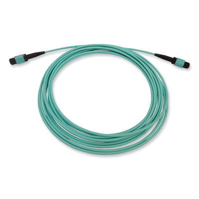 Tripp Lite OM3-Rated Fiber Optic Cable, 12-Strand MTP/MPO (F) to 12-Strand MTP/MPO (F), 16.4 ft, Aqua, Ships in 7-10 Business Days (N844B05M12P)
