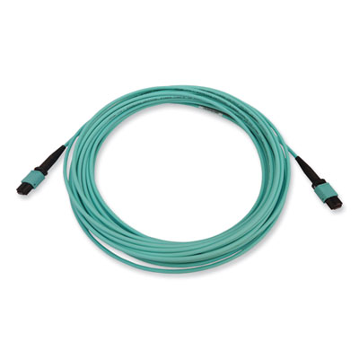 Tripp Lite OM3-Rated Fiber Optic Cable, 12-Strand MTP/MPO (F) to 12-Strand MTP/MPO (F), 32.8 ft, Aqua, Ships in 7-10 Business Days (N844B10M12P)