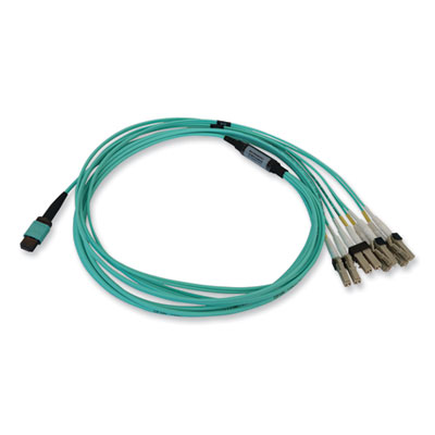 Tripp Lite OM3-Rated 12-Strand to LC Duplex Fiber Optic Cable, 9.8 ft, Aqua, Ships in 7-10 Business Days (N844X03M8LP)