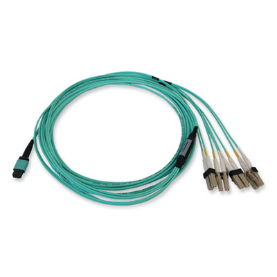 Tripp Lite OM3-Rated 12-Strand to LC Duplex Fiber Optic Cable, 16.4 ft, Aqua, Ships in 7-10 Business Days (N844X05M8LP)