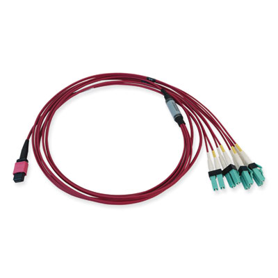 Tripp Lite OM4-Rated 12-Strand to LC Duplex Fiber Optic Cable, 6.6 ft, Magenta, Ships in 7-10 Business Days (TRPN845X02M8LMG)