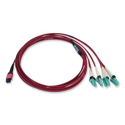 Tripp Lite OM4-Rated 12-Strand to LC Duplex Fiber Optic Cable, 9.8 ft, Magenta, Ships in 7-10 Business Days (N845X03M8LMG)