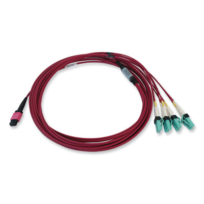 Tripp Lite OM4-Rated 12-Strand to LC Duplex Fiber Optic Cable, 16.4 ft, Magenta, Ships in 7-10 Business Days (N845X05M8LMG)
