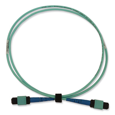 Tripp Lite OM3-Rated Fiber Optic Cable, 24-Strand MTP/MPO (F) to 24-Strand MTP/MPO (F), 3.3 ft, Aqua, Ships in 7-10 Business Days (N846B01M24P)