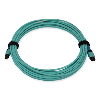 Tripp Lite OM3-Rated Fiber Optic Cable, 24-Strand MTP/MPO (F) to 24-Strand MTP/MPO (F), 32.8 ft, Aqua, Ships in 7-10 Business Days (N846B10M24P)