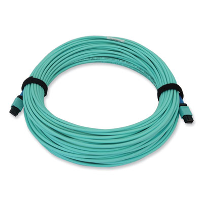 Tripp Lite OM3-Rated Fiber Optic Cable, 24-Strand MTP/MPO (F) to 24-Strand MTP/MPO (F), 82 ft, Aqua, Ships in 7-10 Business Days (TRPN846B25M24P)