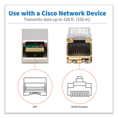 Tripp Lite Cisco Compatible CAT6 Transceiver Module, 16.4 ft, Black, Ships in 7-10 Business Days (N28601GLCTE)