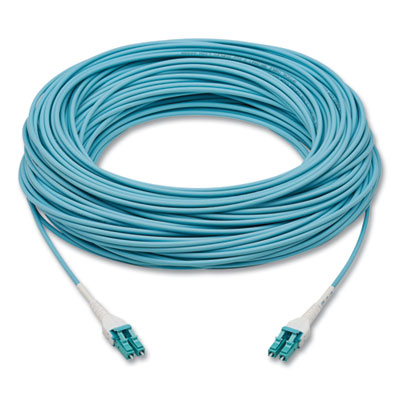 Tripp Lite OM4-Rated LC Duplex Fiber Optic Cable, 246 ft, Aqua, Ships in 7-10 Business Days (N82175MAQAR)