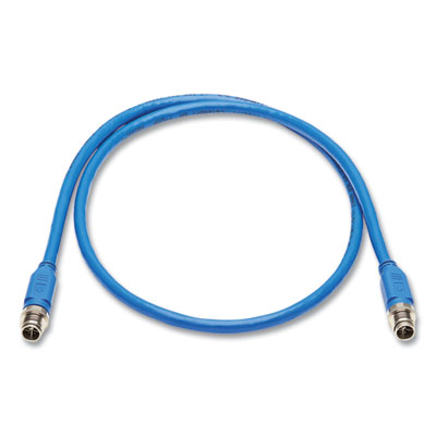 Tripp Lite Shielded M12 X-Code CAT6a Ethernet Cable, 3.3 ft, Blue, Ships in 7-10 Business Days (NM126A101MBL)