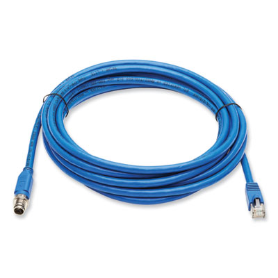 Tripp Lite Shielded M12 X-Code to RJ45 CAT6a Ethernet Cable, 32.8 ft, Blue, Ships in 7-10 Business Days (NM126A210MBL)