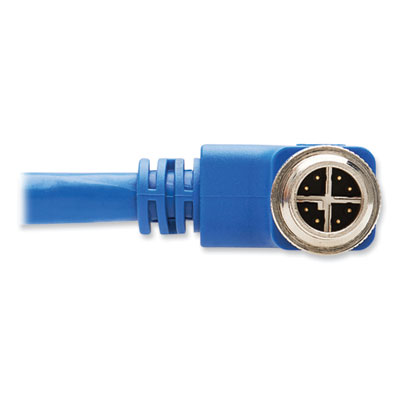 Tripp Lite Shielded M12 X-Code CAT6a Right-Angle Ethernet Cable, 3.3 ft, Blue, Ships in 7-10 Business Days (NM126A301MBL)