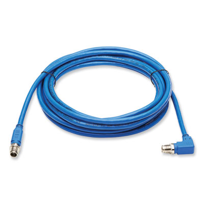 Tripp Lite Shielded M12 X-Code CAT6a Right-Angle Ethernet Cable, 9.8 ft, Blue, Ships in 7-10 Business Days (NM126A303MBL)