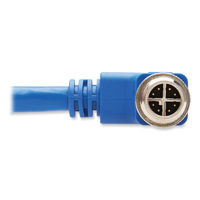 Tripp Lite Shielded M12 X-Code CAT6a Right-Angle Ethernet Cable, 9.8 ft, Blue, Ships in 7-10 Business Days (NM126A303MBL)
