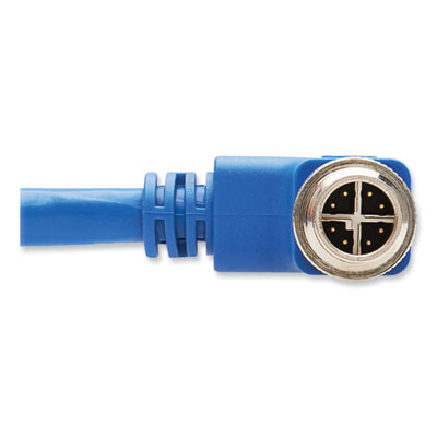 Tripp Lite Shielded M12 X-Code CAT6a Right-Angle Ethernet Cable, 16.4 ft, Blue, Ships in 7-10 Business Days (NM126A305MBL)