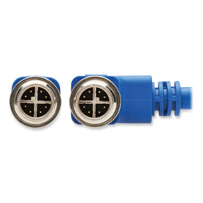 Tripp Lite Shielded M12 X-Code CAT6a Right-Angle Ethernet Cable, 32.8 ft, Blue, Ships in 7-10 Business Days (NM126A310MBL)