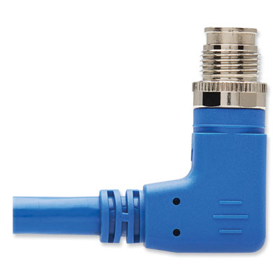 Tripp Lite Shielded M12 X-Code CAT6a Right-Angle Ethernet Cable, 32.8 ft, Blue, Ships in 7-10 Business Days (NM126A310MBL)