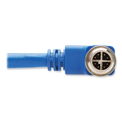 Tripp Lite Shielded M12 X-Code to RJ45 CAT6a Right-Angle Ethernet Cable, 3.3 ft, Blue, Ships in 7-10 Business Days (NM126A401MBL)