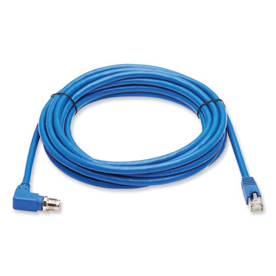 Tripp Lite Shielded M12 X-Code to RJ45 CAT6a Right-Angle Ethernet Cable, 16.4 ft, Blue, Ships in 7-10 Business Days (NM126A405MBL)