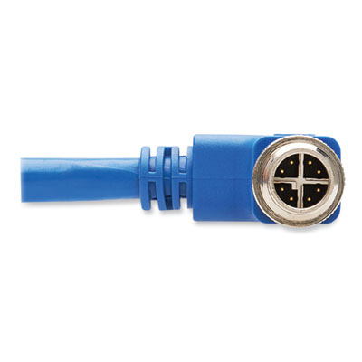 Tripp Lite Shielded M12 X-Code to RJ45 CAT6a Right-Angle Ethernet Cable, 32.8 ft, Blue, Ships in 7-10 Business Days (NM126A410MBL)