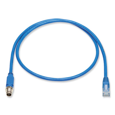 Tripp Lite M12 X-Code to RJ45 CAT6 Ethernet Cable, 6.6 ft, Blue, Ships in 7-10 Business Days (NM1260202MBL)