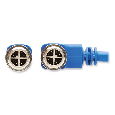 Tripp Lite M12 X-Code CAT6 Right-Angle Ethernet Cable, 3.3 ft, Blue, Ships in 7-10 Business Days (NM1260301MBL)