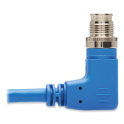 Tripp Lite M12 X-Code CAT6 Right-Angle Ethernet Cable, 3.3 ft, Blue, Ships in 7-10 Business Days (NM1260301MBL)