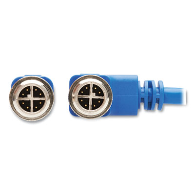 Tripp Lite M12 X-Code CAT6 Right-Angle Ethernet Cable, 32.8 ft, Blue, Ships in 7-10 Business Days (NM1260310MBL)