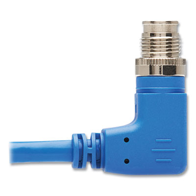 Tripp Lite M12 X-Code CAT6 Right-Angle Ethernet Cable, 32.8 ft, Blue, Ships in 7-10 Business Days (NM1260310MBL)