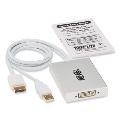 Tripp Lite DisplayPort to DVI Converter Adapter, 6", Silver, Ships in 7-10 Business Days (TRPP13406NDVIDL)