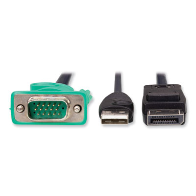 Tripp Lite VGA to DisplayPort and USB-A Adapter Cable Kit, 6 ft, Black, Ships in 7-10 Business Days (TRPP778006DP)