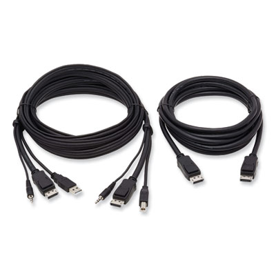 Tripp Lite Dual DisplayPort KVM Cable Kit, 10 ft, Black, Ships in 7-10 Business Days (P783010DP)