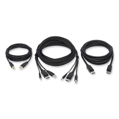 Tripp Lite 3.5 mm/DisplayPort/USB Three-in-One KVM Cable Kit, 10 ft, Black, Ships in 7-10 Business Days (TRPP783010DPU)
