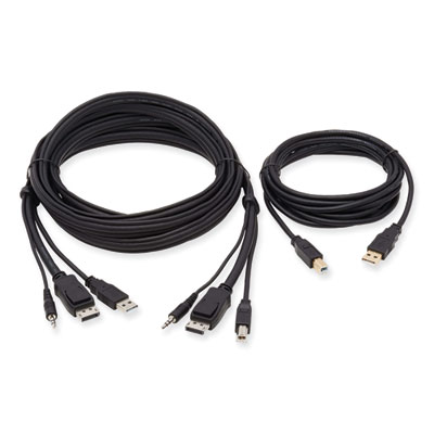 Tripp Lite DisplayPort KVM Cable Kit, 10 ft, Black, Ships in 7-10 Business Days (TRPP783010U)