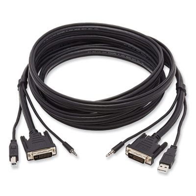 Tripp Lite 3.5 mm/DVI/USB KVM Cable Kit, 10 ft, Black, Ships in 7-10 Business Days (TRPP784010)
