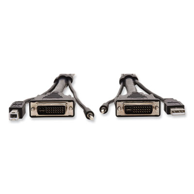 Tripp Lite 3.5 mm/DVI/USB KVM Cable Kit, 10 ft, Black, Ships in 7-10 Business Days (TRPP784010)