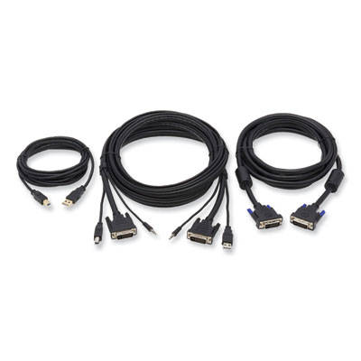 Tripp Lite 3.5 mm/DVI/USB Three-in-One KVM Cable Kit, 10 ft, Black, Ships in 7-10 Business Days (P784010DVU)