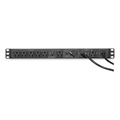 Tripp Lite Six-Outlet 100-125V 12A Single-Phase Hot-Swap PDU with Manual Bypass, 10 ft Cord, Black, Ships in 7-10 Business Days (PDUB151U)