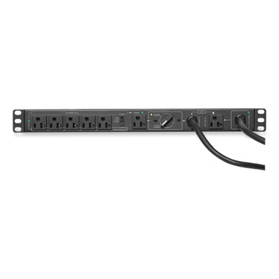Tripp Lite Six-Outlet 100-125V 16A Single-Phase Hot-Swap PDU with Manual Bypass, 10 ft Cord, Black, Ships in 7-10 Business Days (PDUB201U)