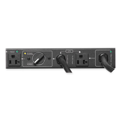 Tripp Lite Six-Outlet 100-125V 16A Single-Phase Hot-Swap PDU with Manual Bypass, 10 ft Cord, Black, Ships in 7-10 Business Days (PDUB201U)