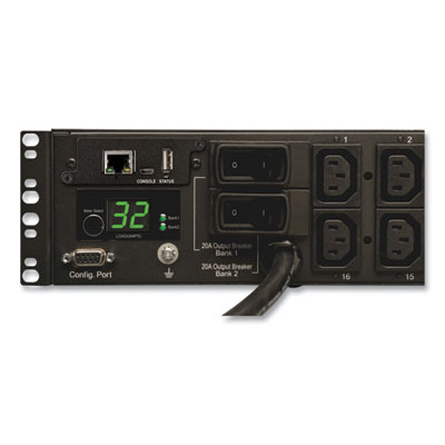 Tripp Lite 16-Outlet 7.4kW Single-Phase Switched PDU, 12 ft Cord, Black, Ships in 7-10 Business Days (PDUMH32HVNET)