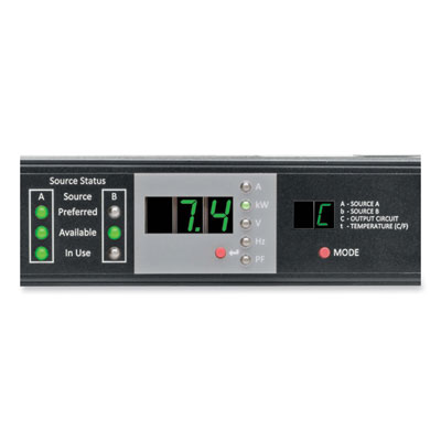Tripp Lite 1-Outlet 7.7kW Single-Phase 200-240V Monitored Automatic Transfer Switch PDU, 10 ft Cord, BK, Ships in 7-10 Business Days (PDUMNH32HVAT)