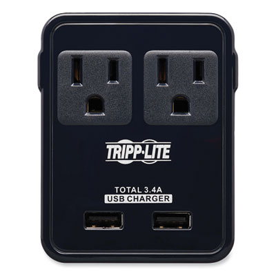 Tripp Lite Safe-IT Two-Outlet Universal Travel Charger, Black , Ships in 7-10 Business Days (SK2UTRAVAM)