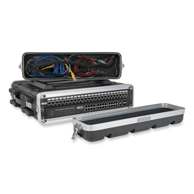 Tripp Lite ABS Server Rack Equipment Shipping Case, 2U, 50 lbs Capacity, Black, Ships in 7-10 Business Days (SRCASE2U)
