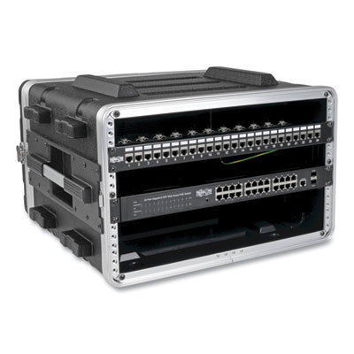 Tripp Lite ABS Server Rack Equipment Shipping Case, 6U, 100 lbs Capacity, Black, Ships in 7-10 Business Days (SRCASE6U)