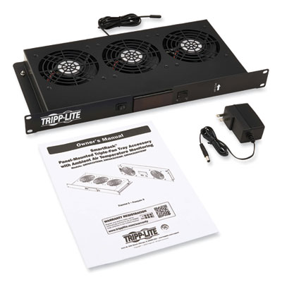 Tripp Lite Blanking Panel with Temperature Sensor and High-Performance Fans, 1U, Black, Ships in 7-10 Business Days (SRFAN1UTEMP)