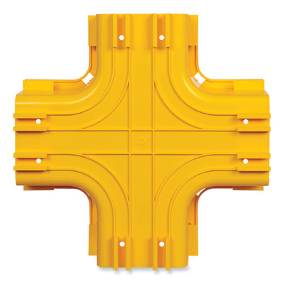 Tripp Lite Toolless Horizontal Four-Way Junction for Fiber Routing System, 5", Yellow, Ships in 7-10 Business Days (SRFC5JUNT4)