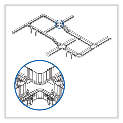 Tripp Lite Toolless Horizontal Four-Way Junction for Fiber Routing System, 5", Yellow, Ships in 7-10 Business Days (SRFC5JUNT4)