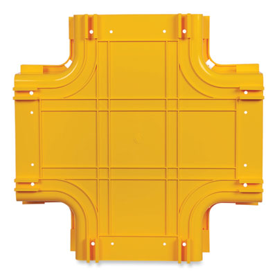 Tripp Lite Toolless Horizontal Four-Way Junction for Fiber Routing System, 10", Yellow, Ships in 7-10 Business Days (SRFC10JUNT4)